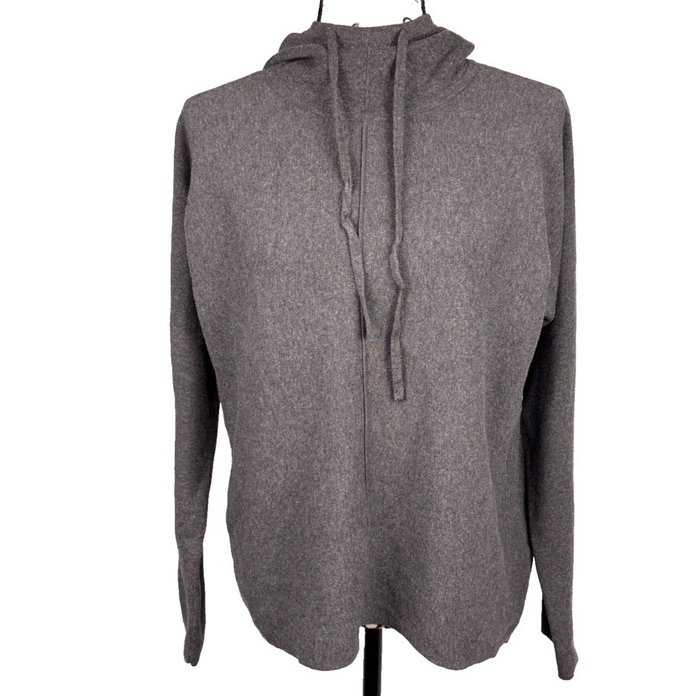 Banana Republic Milano Hoodie Sweater Womens M Charcoal Gray Cozy Oversized